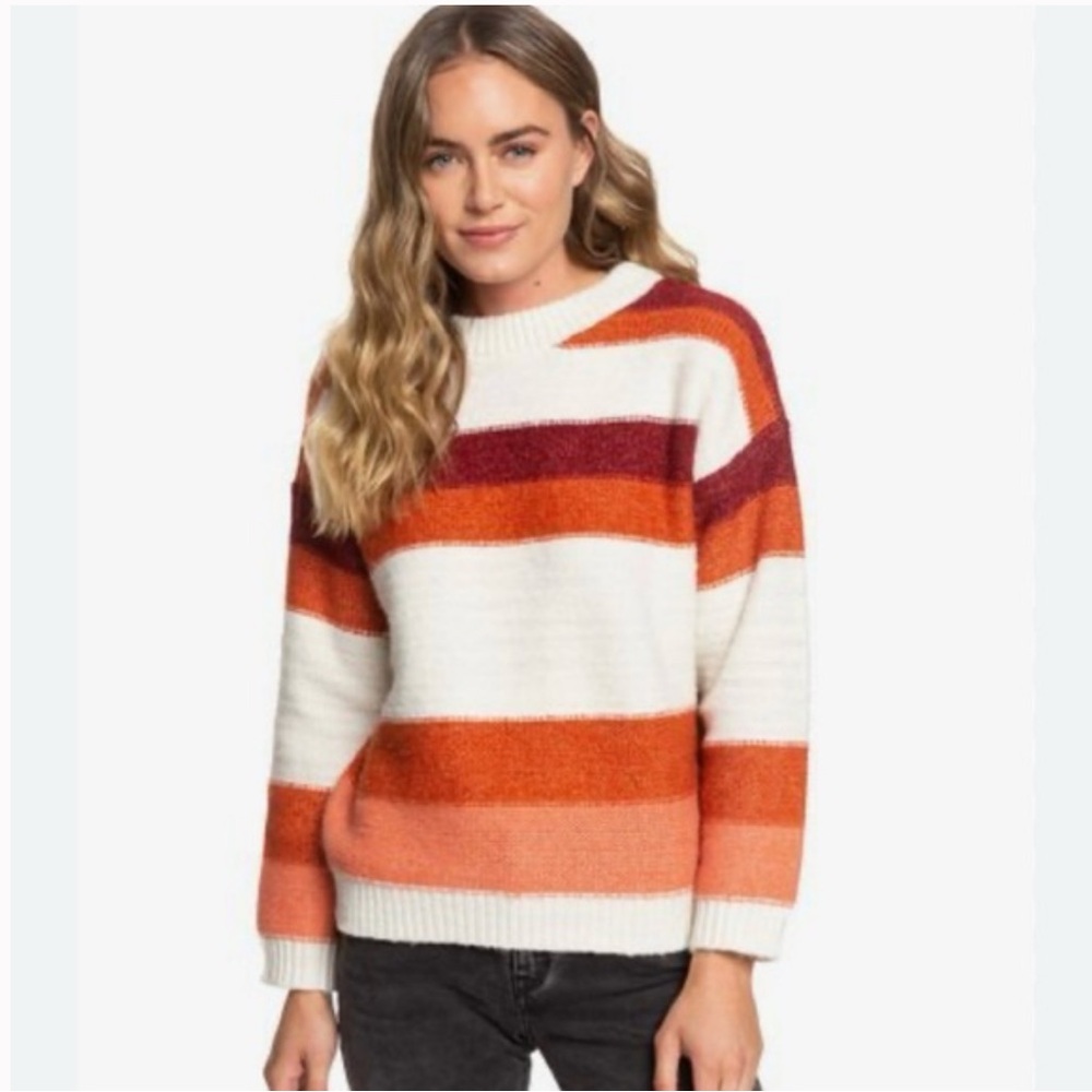 NWT Roxy Trip For Two Striped Oversized Sweater XS